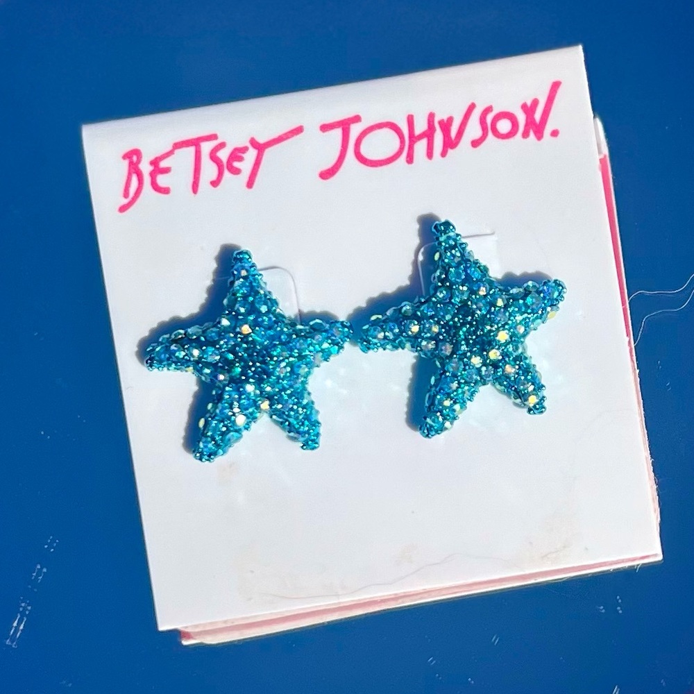 Betsey Johnson Starfish Rhinestone Earrings